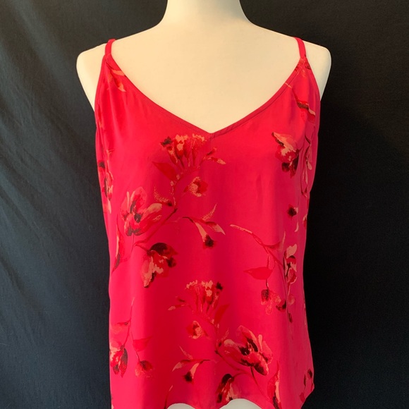 WHBM Bright Pink Double Layer Tank Top - Picture 4 of 5